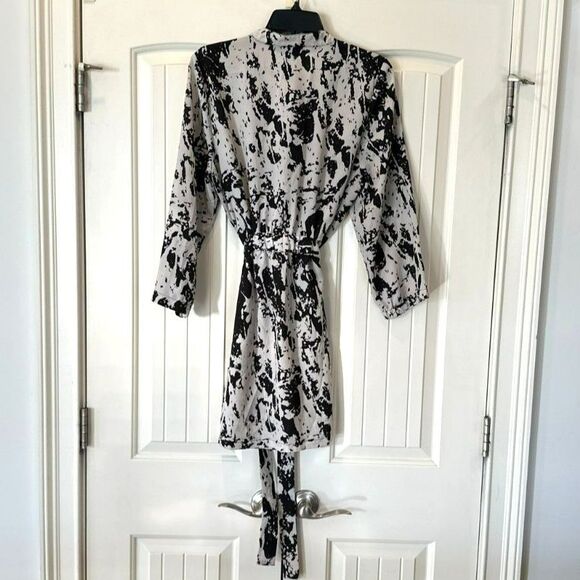 Women's Petticoat Alley Black and Cream Marble Mini Dress Size L - Picture 2 of 3